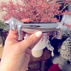 Silver Metal Daschund Ring Holder